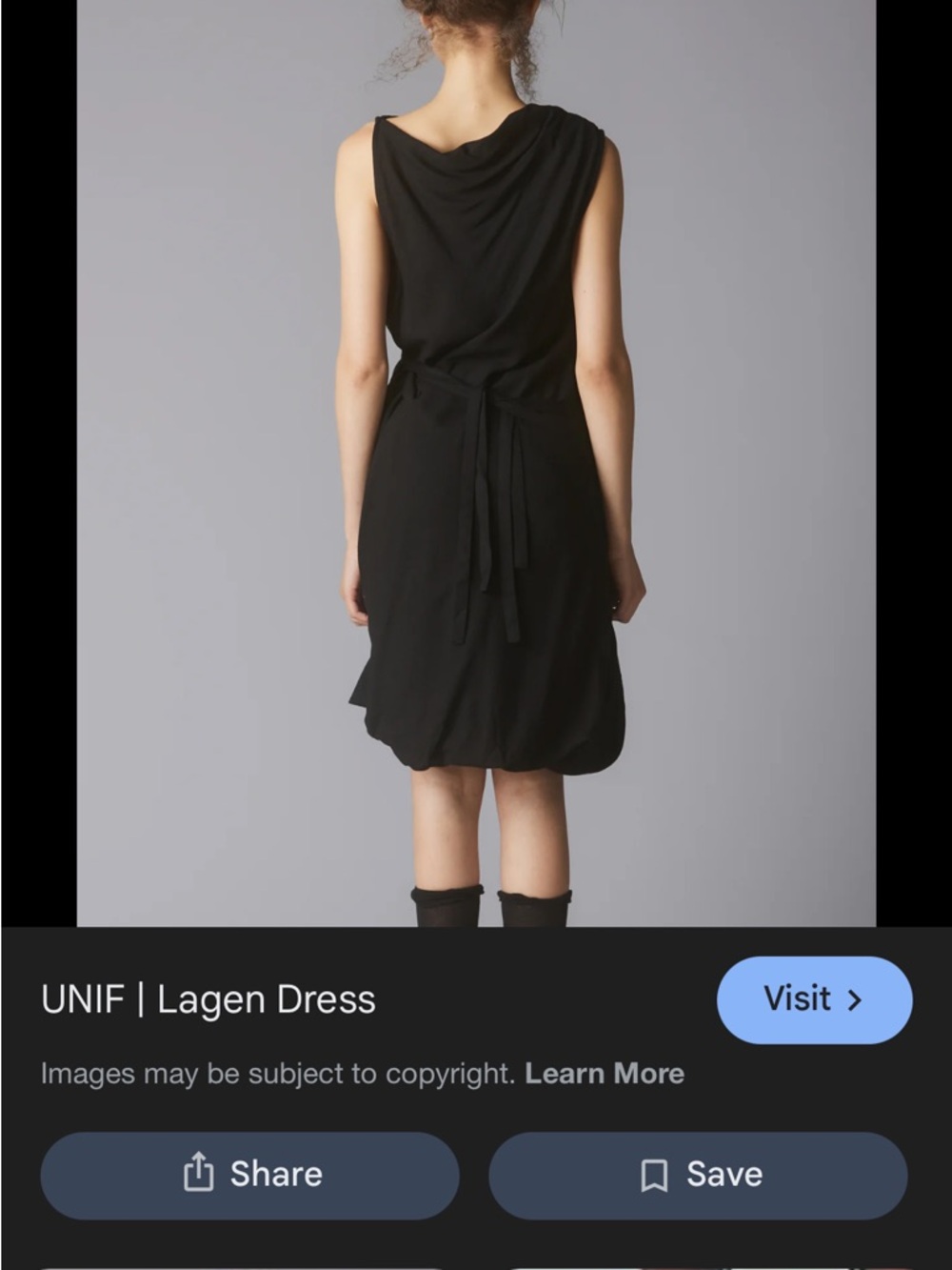 UNIF Black Draped Lagen Midi Dress